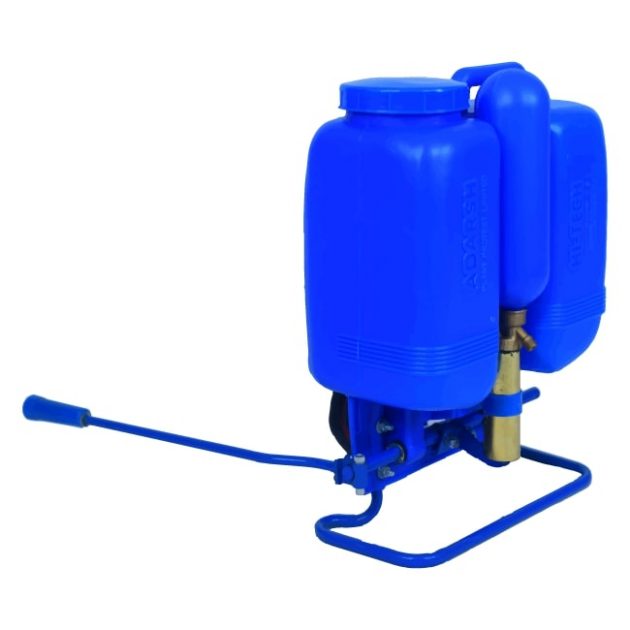 Hi-Tech Hand Pump Knapsack Sprayer with HDPE Pressure Chamber outside 16litre HDPE Tank Sideview Photo